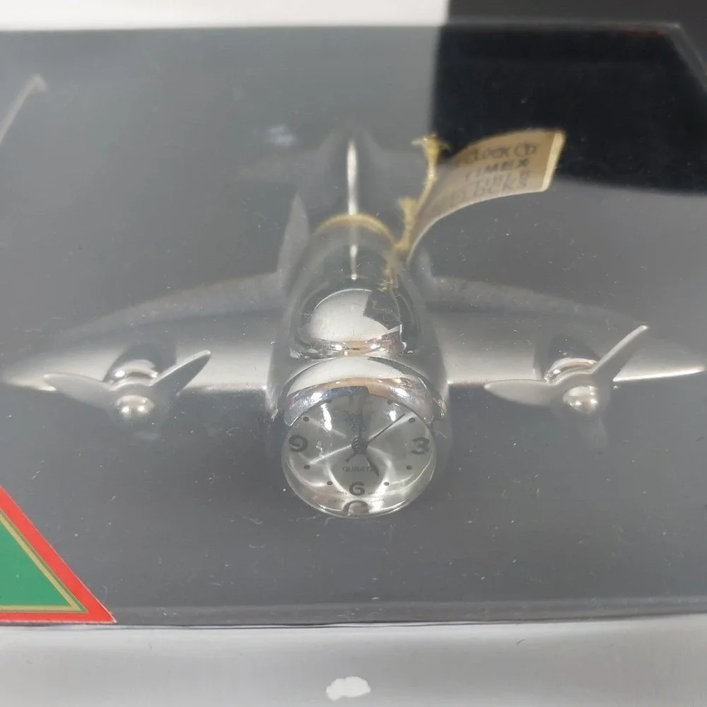 Vtg Timex Waterbury Clock Co Airplane Desk Clock Collectible In Box